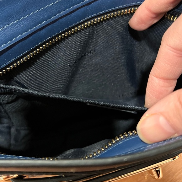 COACH Swagger Exotic Snakeskin Embossed Leather Mini Crossbody Clutch - Picture 4 of 5